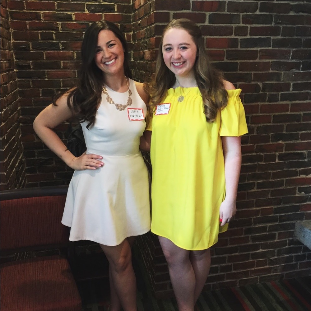 YELLOW OFF THE SHOULDER DRESS!